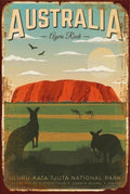 AUSTRALIA AYERS ROCK Vintage Retro Rustic Garage Man Cave Metal Sign
