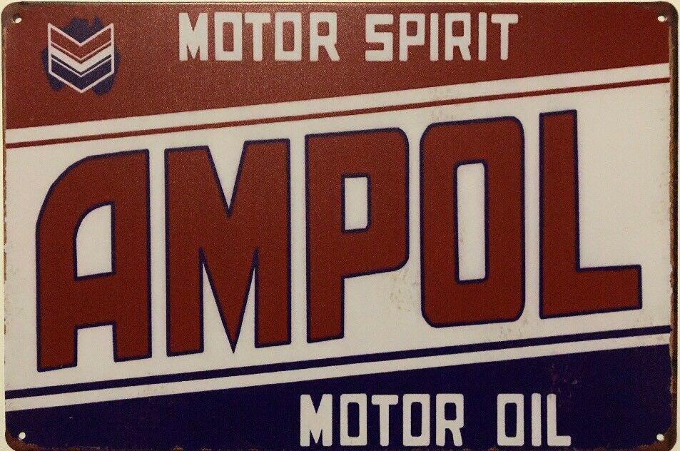 Ampol Australia Owned Oil Rustic Look Vintage Metal Tin Signs Man cave Shed Bar - Tin Sign Factory Australia