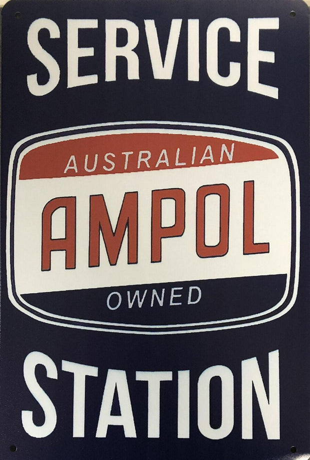Ampol Australia Owned Oil Rustic Look Vintage Metal Tin Signs Man cave Shed Bar