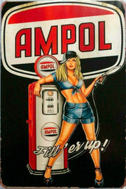 Ampol Australian service station tin metal sign MAN CAVE