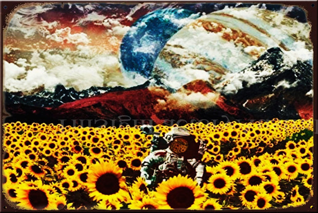 SUNFLOWER GALAXY Vintage Retro Rustic Wall Décor Plaques Man Cave Metal Sign
