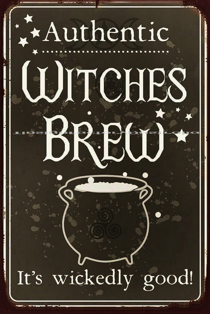 AUTHENTIC WITCHES BREW Halloween Funny Rustic Retro/Vintage Wall Café or Bar Tin Metal Sign