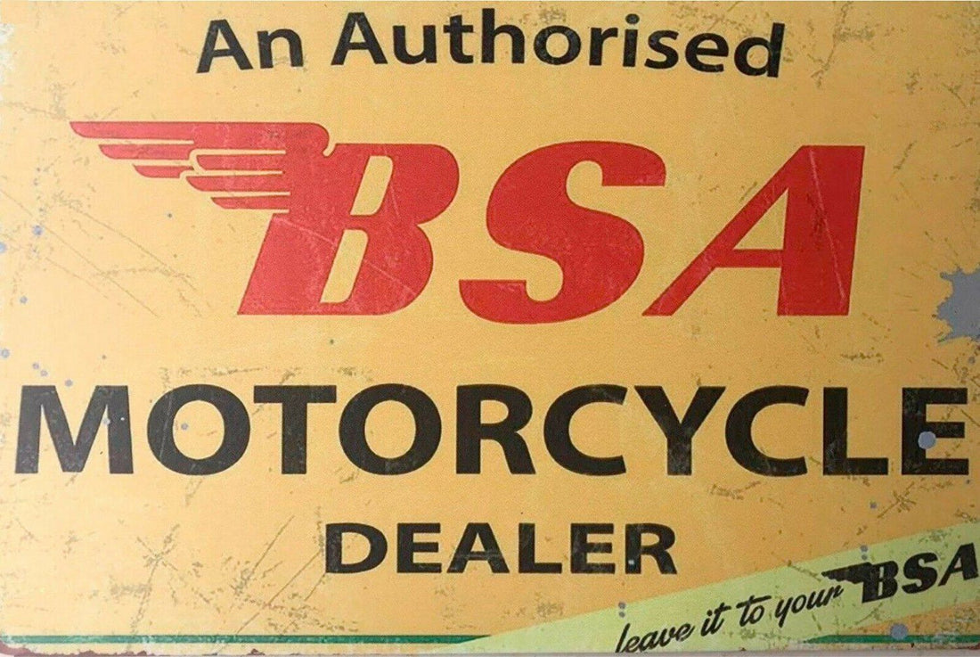 Authorised BSA Motorcycle Dealer brand new tin metal sign MAN CAVE - Tin Sign Factory Australia