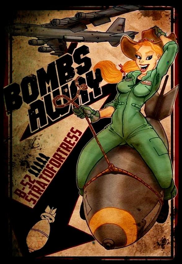 B-52 BOMBS AWAY PINUP Retro/ Vintage Tin Metal Sign Man Cave, Wall Home Decor, Shed-Garage, and Bar