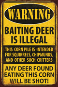 BAITING DEER IS ILLEGAL Vintage Retro Rustic Garage Plaques Man Cave Metal Sign