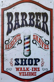 BARBER Garage Rustic Look Vintage Tin Signs Man Cave Shed and Bar SIGN