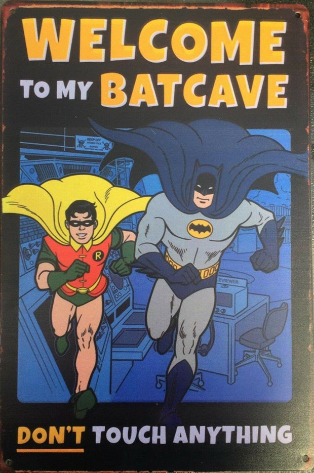 BATCAVE Garage Retro Vintage Metal Tin Sign Rustic Look .. AU SELLER