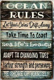 BEACH Garage Rustic Look Vintage Tin Signs Man Cave, Shed and Bar Home Decor