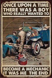 BECOME A MECHANIC Rustic Look Vintage Shed-Garage and Bar Man Cave Tin Metal Sign