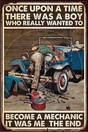 BECOME A MECHANIC Rustic Look Vintage Shed-Garage and Bar Man Cave Tin Metal Sign