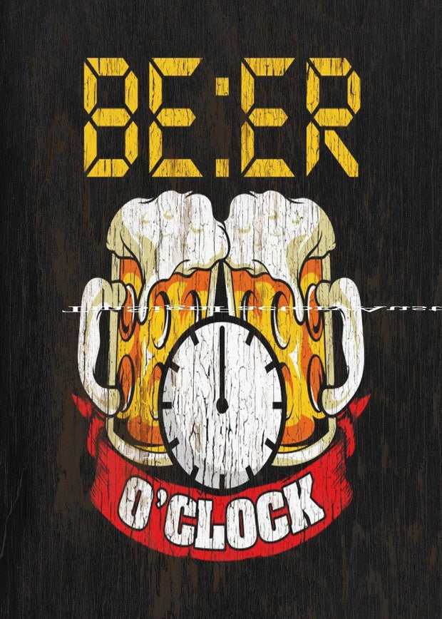 BEER O'CLOCK Funny Tin Metal Sign Man Cave, Shed-Garage & Bar Sign