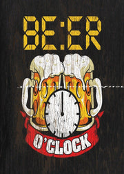BEER O'CLOCK Funny Tin Metal Sign Man Cave, Shed-Garage & Bar Sign