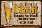 BEER IS YOUR FRIEND Vintage Retro Rustic Décor Plaques Man Cave Garage Metal Sign