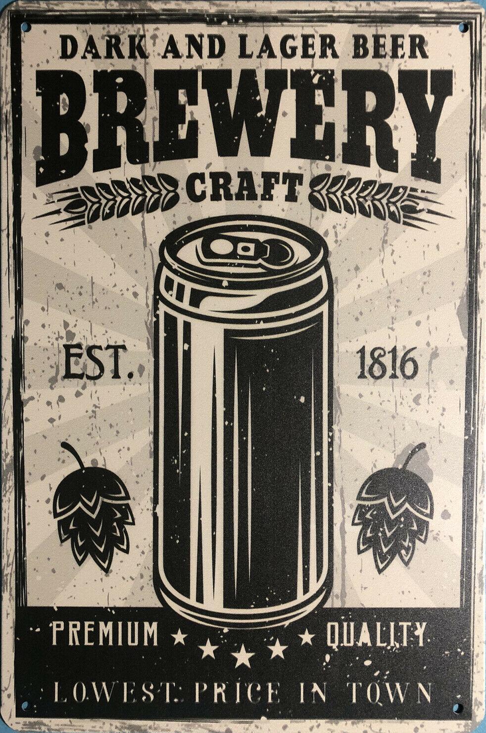 BEER BREWERY GARAGE Rustic Look Vintage Metal Tin Signs Man Cave, Shed and Bar - Tin Sign Factory Australia