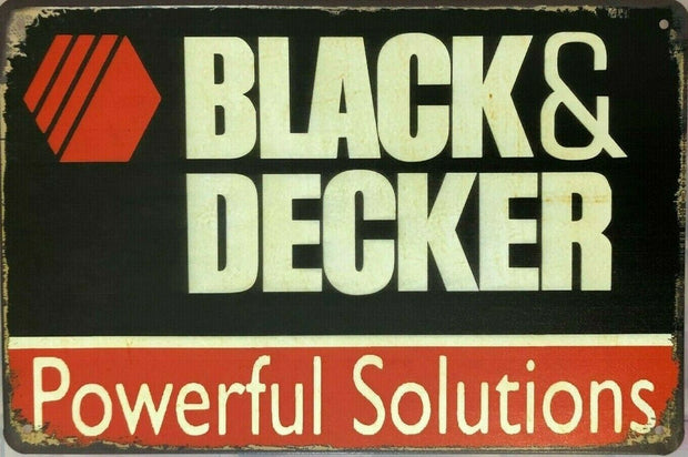 BLACK and DECKER Garage Rustic Look Vintage Tin Signs Man Cave, Shed and Bar E