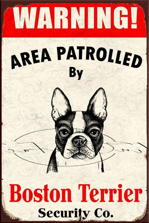 BOSTON TERRIER Retro/ Vintage Tin Metal Sign, Wall Art Home Décor, Shed-Garage, and Bar