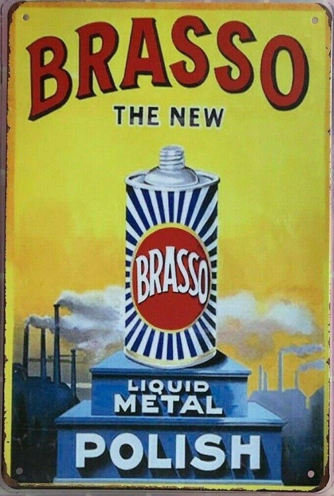 BRASSO METAL Garage Rustic Look Vintage Tin Signs Man Cave Shed and Bar SIGN - Tin Sign Factory Australia