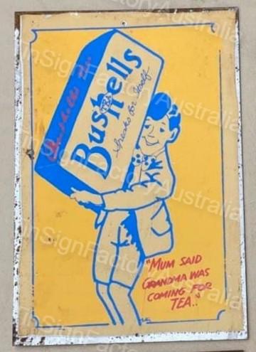 BUSHELLS SPEAKS 20x30 CM Sign | Screen Printed By AUSTRALIAN COMPANY