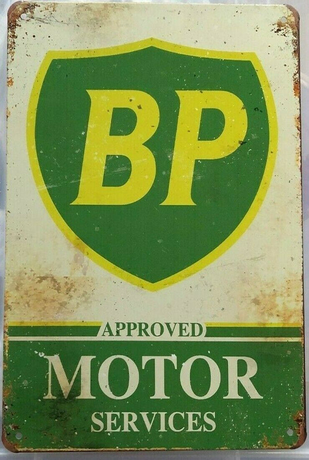 B P Rustic Vintage Retro Tin Signs Man Cave, Shed and Bar -Garage Sign