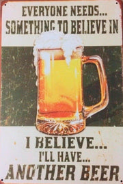 Beer pot lager bitter tin metal sign MAN CAVE brand new