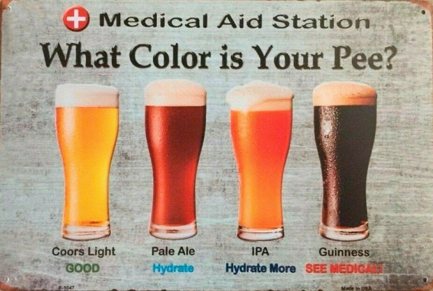 Beer, what color is your pee? new tin metal sign MAN CAVE