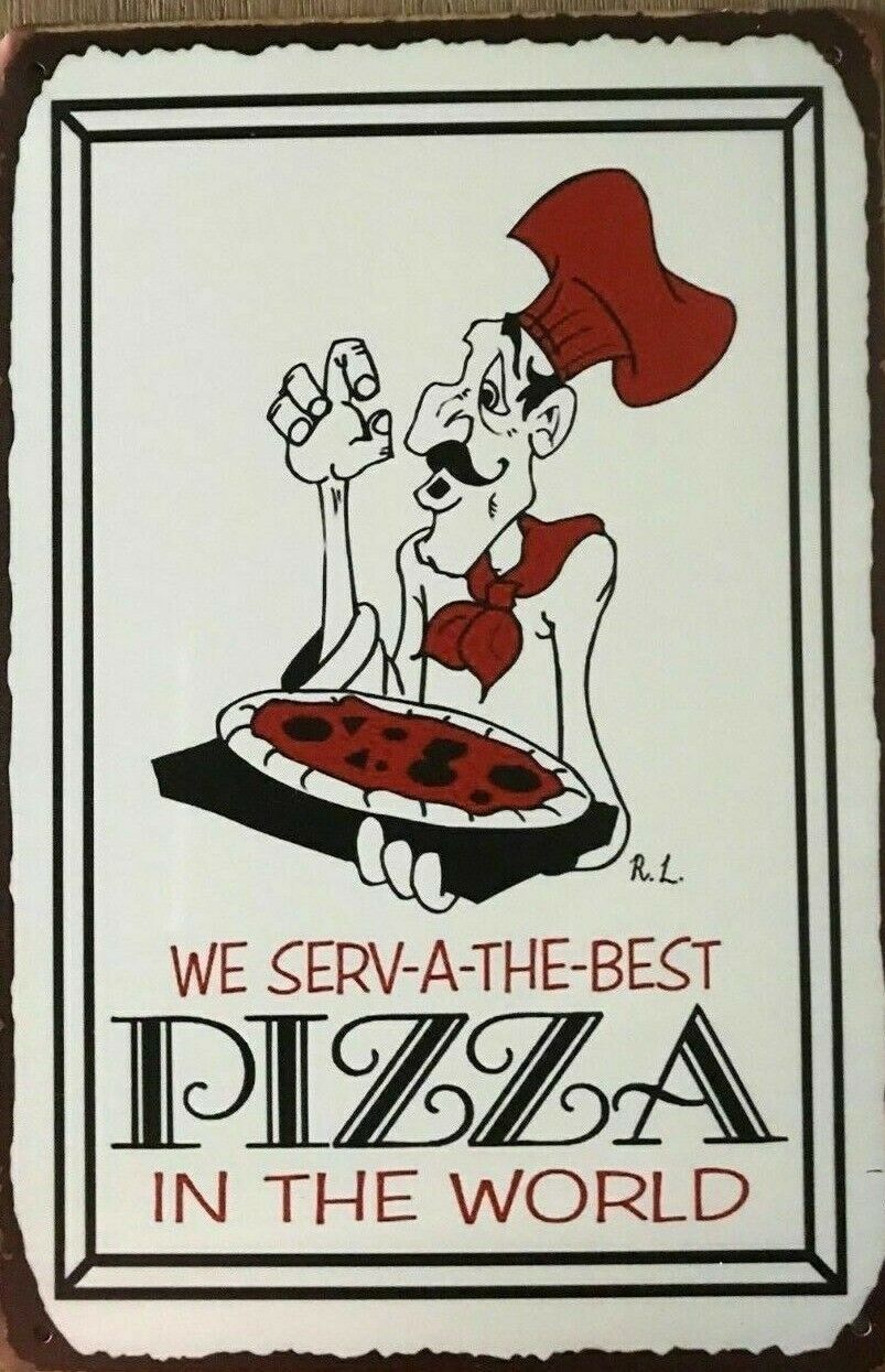 Best Pizza In The World Tin Metal Sign Man Cave New Garage - Tin Sign Factory Australia