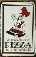 Best Pizza In The World Tin Metal Sign Man Cave New Garage - Tin Sign Factory Australia
