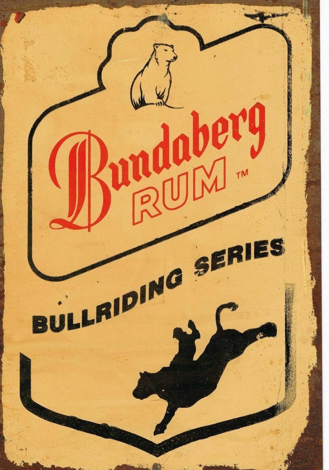 Bundaberg Rum Bull riding new tin metal sign MAN CAVE - Tin Sign Factory Australia