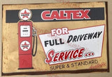 CALTEX FULL DRIVEWAY SERVICE 20x30 CM Sign | Screen Printed By AUSTRALIAN COMPANY