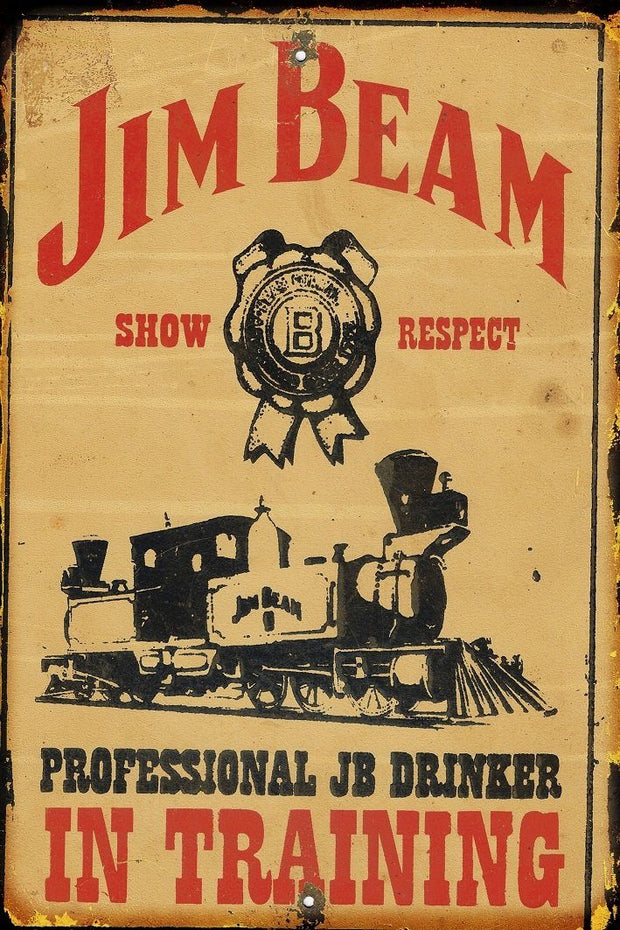 Jim Beam Training metal sign 20 x 30 cm free postage - TinSignFactoryAustralia