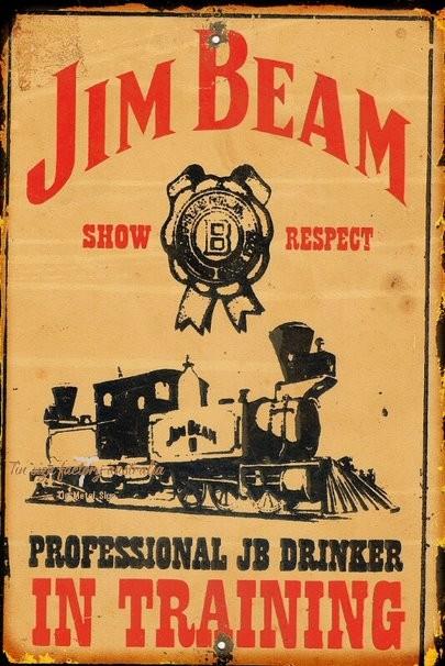 JB DRINKER IN TRAINING Rustic Look Vintage Tin Metal Sign Man Cave, Shed-Garage and Bar