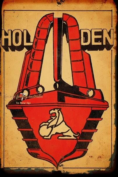HOLDEN LOGO Rustic Look Vintage Tin Metal Sign Man Cave, Shed-Garage and Bar - Tin Sign Factory Australia
