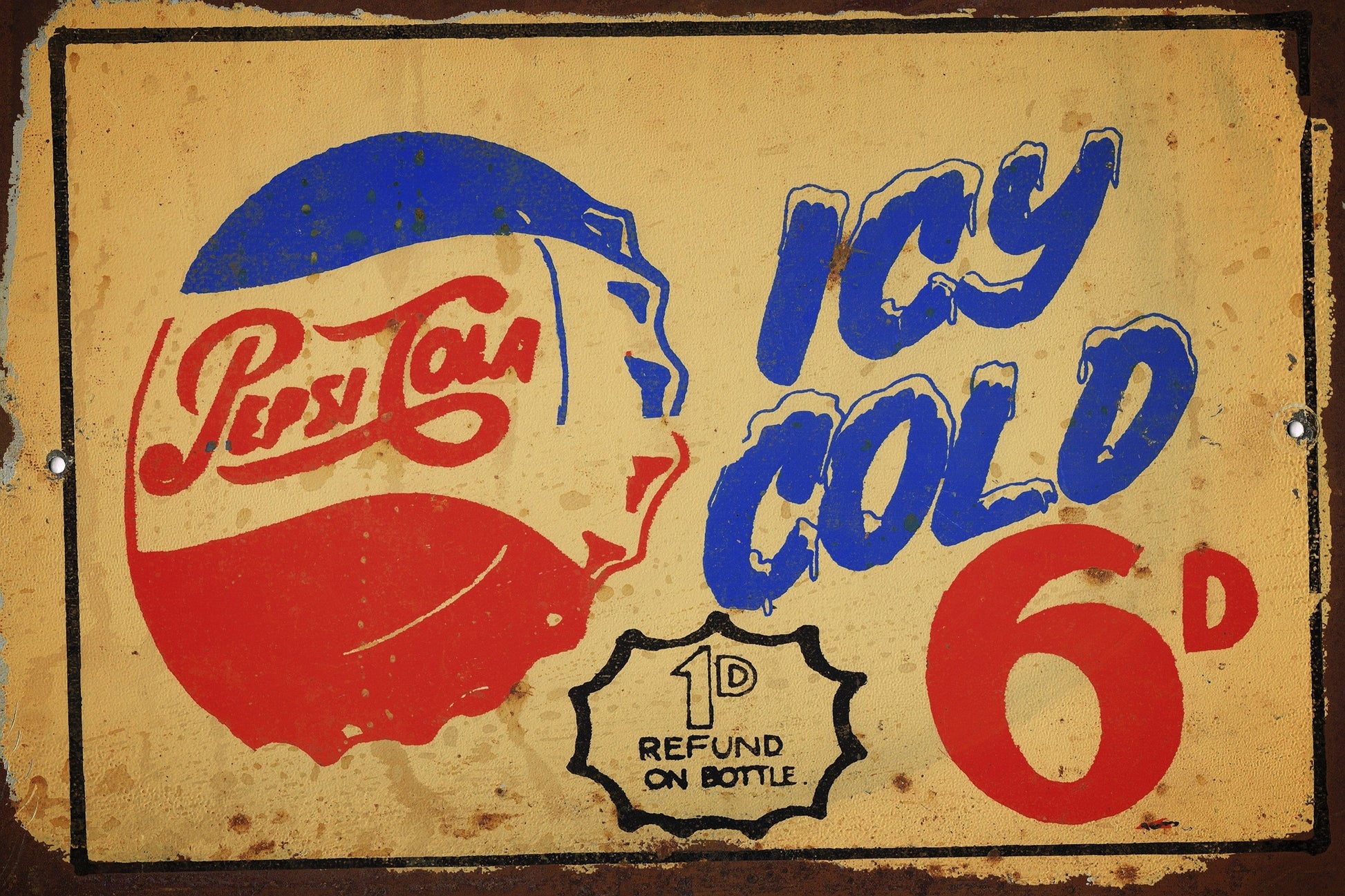 Pepsi Icy Cold metal sign 20 x 30 cm free postage - TinSignFactoryAustralia