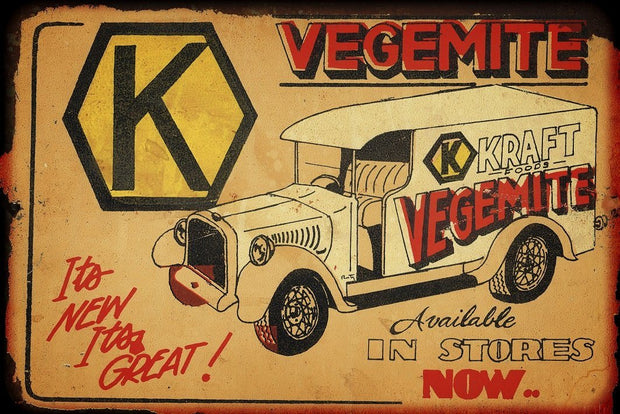 Kraft Vegemite metal sign 20 x 30 cm free postage - TinSignFactoryAustralia