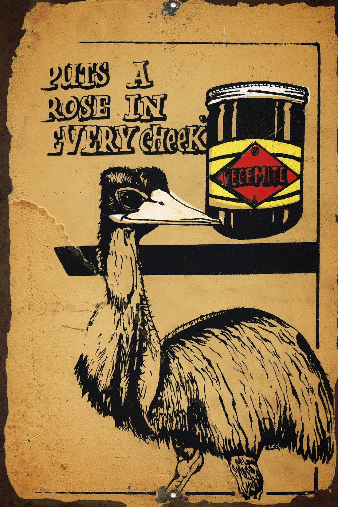 Cheeky Vegemite metal sign 20 x 30 cm free postage - TinSignFactoryAustralia