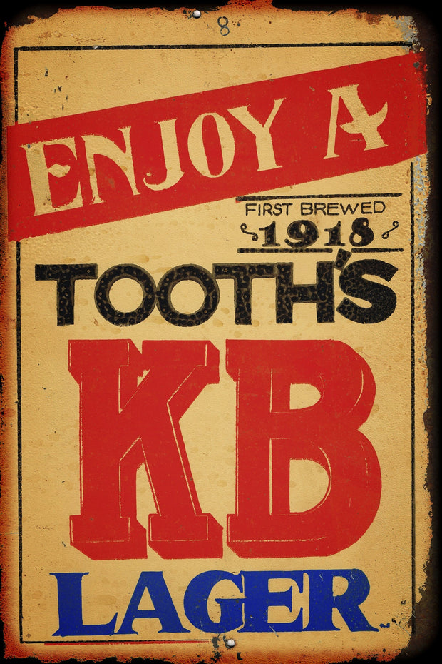 KB TOOTHS metal sign 20 x 30 cm free postage - TinSignFactoryAustralia