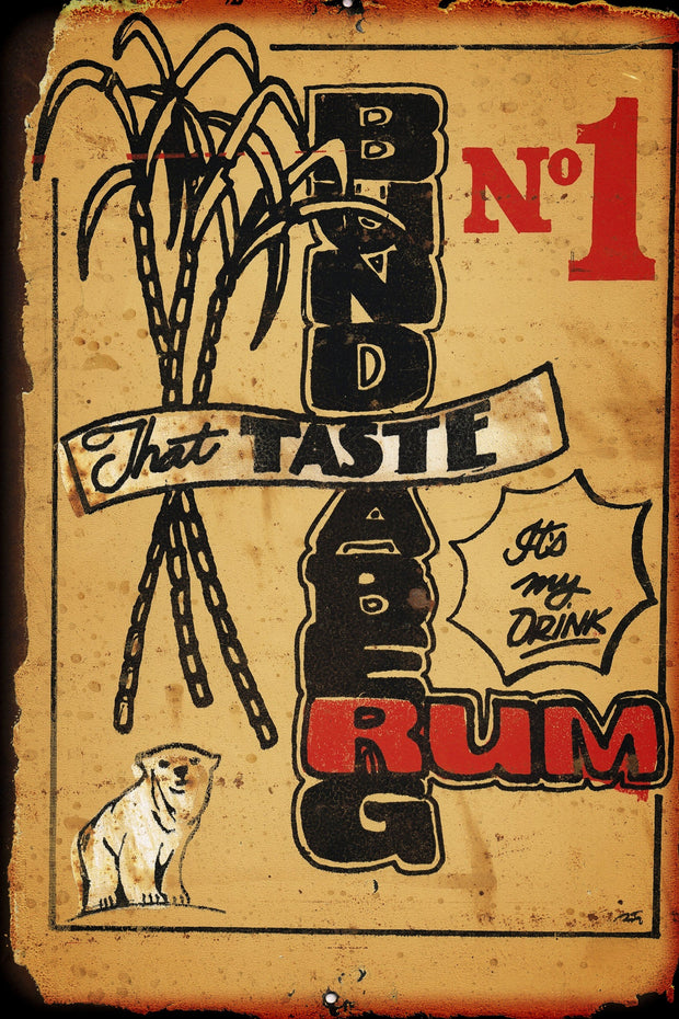 Taste Bundy Rum metal sign 20 x 30 cm free postage - TinSignFactoryAustralia