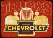 VINTAGE CHEVY TRUCK Retro Rustic Look Garage Room Wall Décor Tin Metal Sign Man