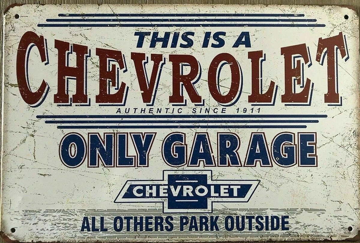 CHEVROLET Garage Rustic Look Vintage Tin Signs Man Cave Shed and Bar SIGN - Tin Sign Factory Australia