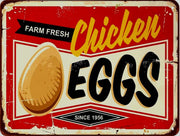 FRESH CHICKEN EGGS Retro/ Vintage Tin Metal Sign Man Cave, Wall Home Decor, Shed-Garage, and Bar