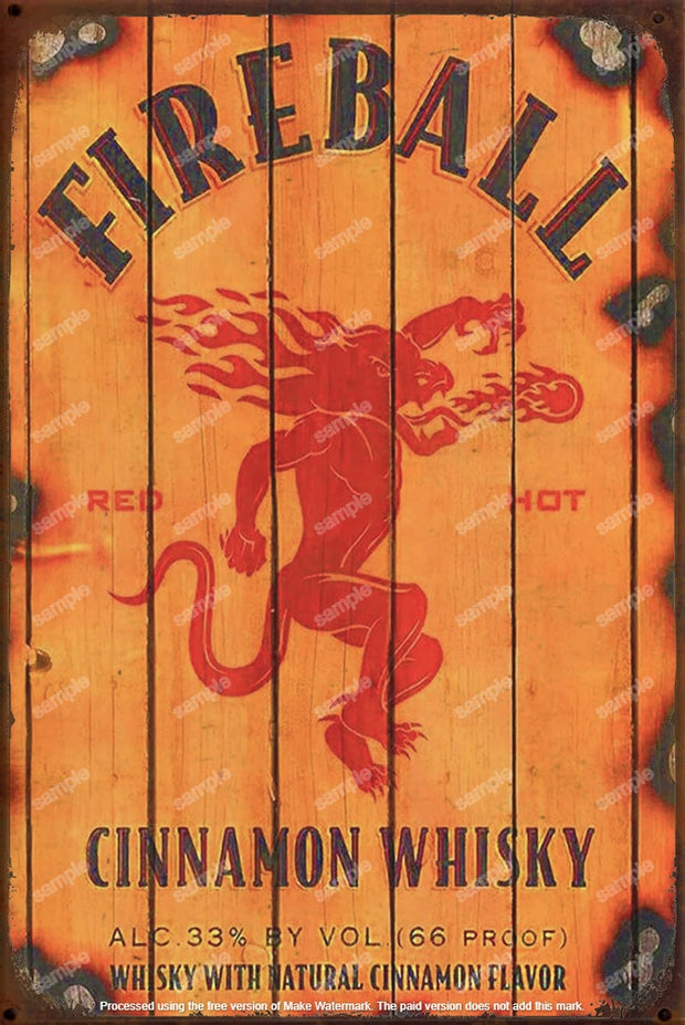 CINNAMON WHISKY Retro/ Vintage Tin Metal Sign Man Cave, Wall Home Décor, Shed-Garage, and Bar