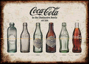 THE COCA-COLA BOTTLE HISTORY Retro/ Vintage Tin Metal Sign Man Cave, Wall Home Decor, Shed-Garage, and Bar