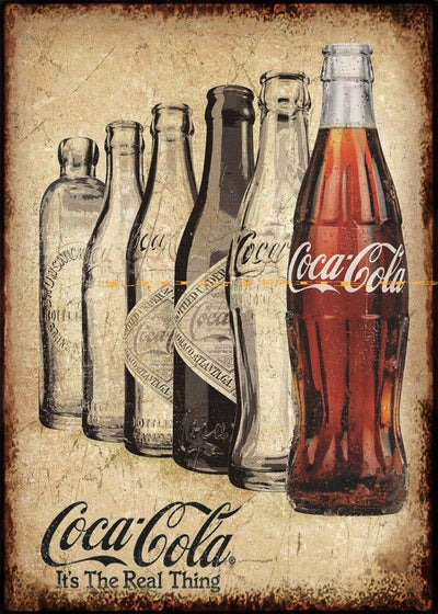 COCA-COLA IT'S THE REAL THING Retro/ Vintage Tin Metal Sign Man Cave, Wall Home Decor, Shed-Garage, and Bar