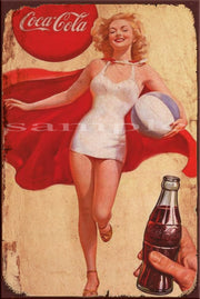 COCA-COLA PINUP Retro/ Vintage Wall Art Home Décor, Shed-Garage and Bar Tin Metal Sign