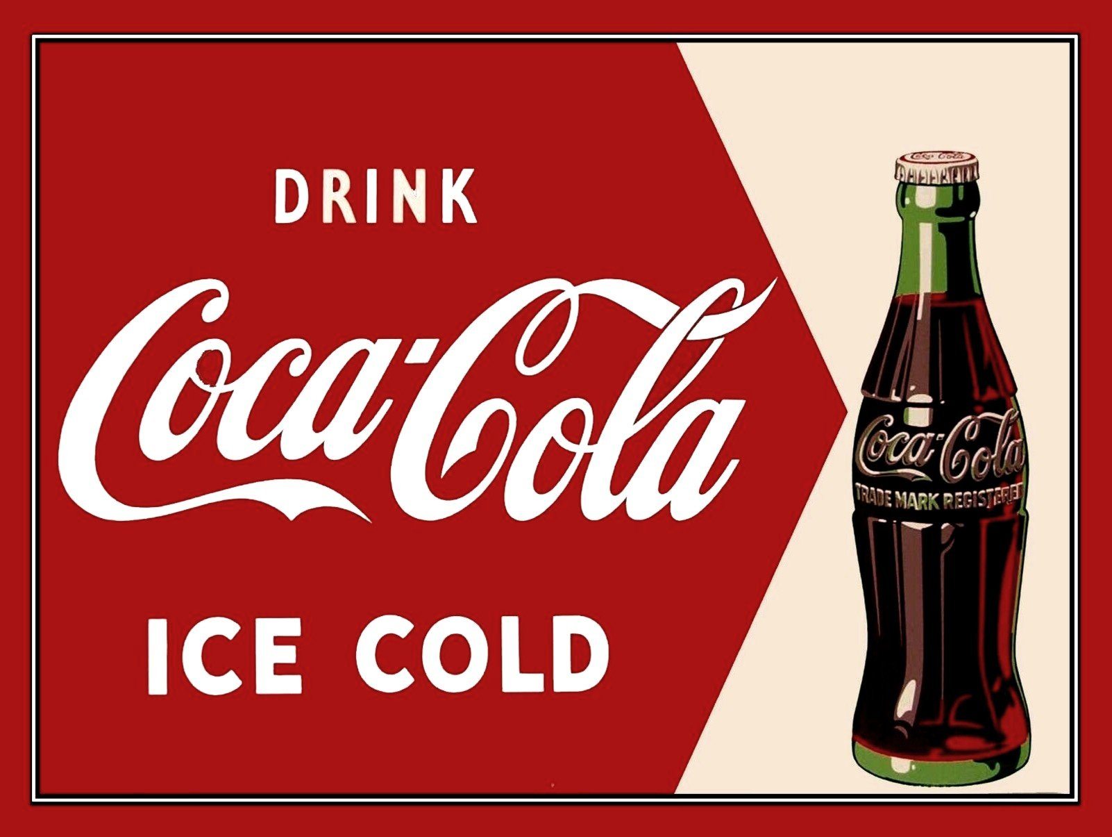 ICE COLD COCA-COLAICE-COLD COCA-COLA Retro/Vintage Metal Plaque Sign Style Man Cave Garage