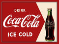 ICE-COLD COCA-COLA Retro/Vintage Metal Plaque Sign Style Man Cave Garage