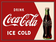 ICE-COLD COCA-COLA Retro/Vintage Metal Plaque Sign Style Man Cave Garage