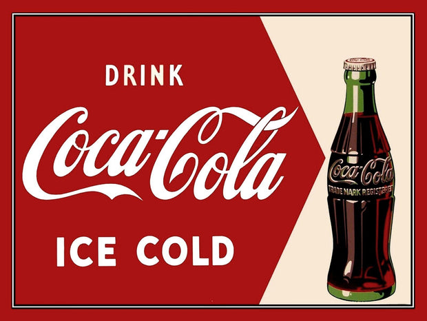 ICE-COLD COCA-COLA Retro/Vintage Metal Plaque Sign Style Man Cave Garage
