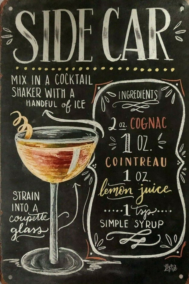 COCKTAILS Rustic Look Vintage Tin Metal Sign Man Cave, Shed-Garage and Bar Sign