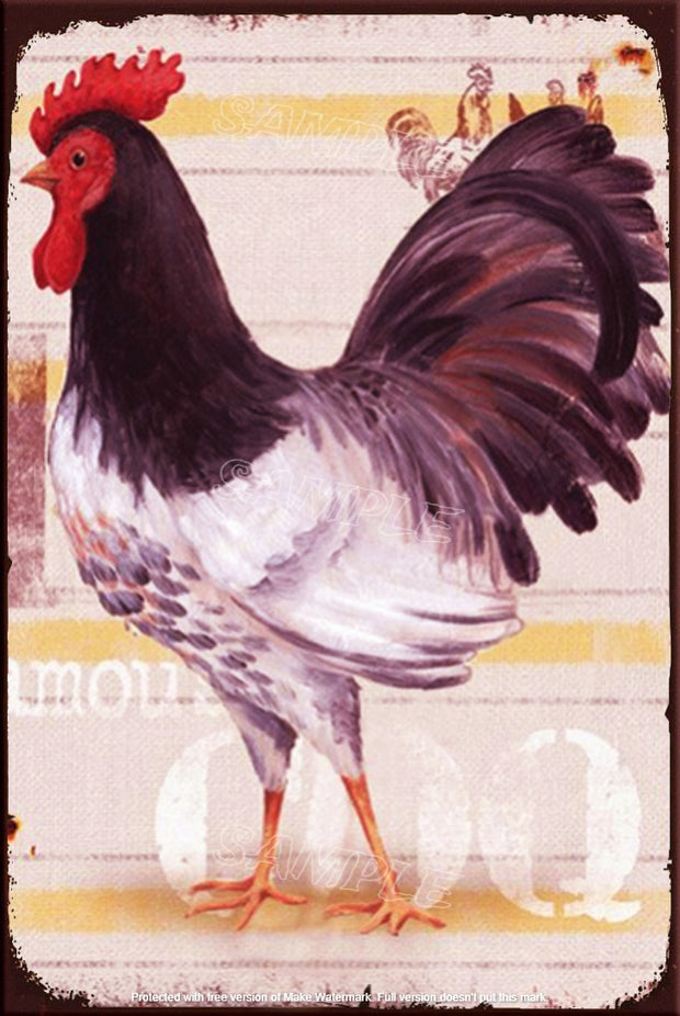 COUNTRY ROOSTER Retro/ Vintage Tin Metal Sign Man Cave, Wall Home Décor, Shed-Garage, and Bar